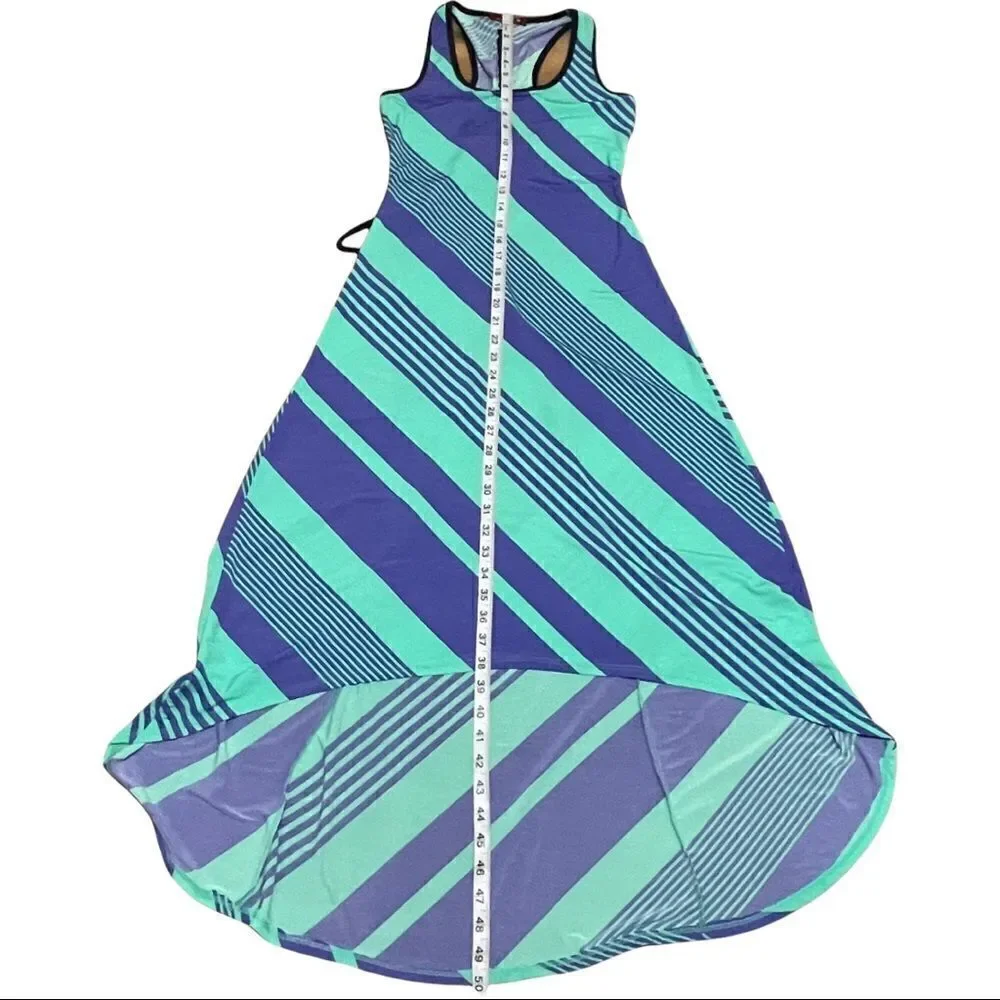 Silvergate Green Purple Striped High-Low Dress SMALL - Picture 14 of 15